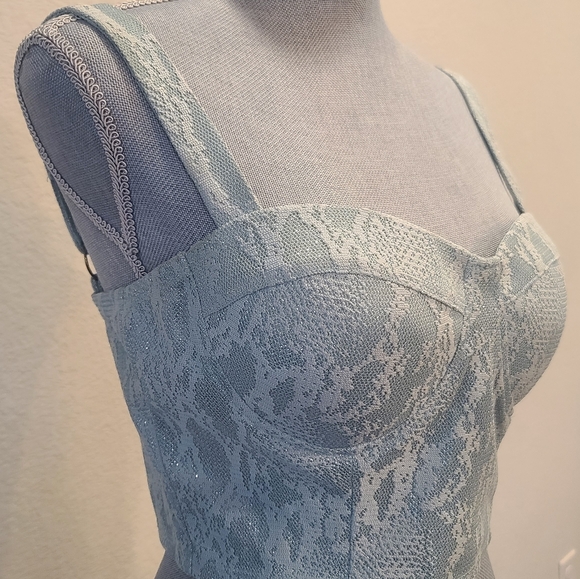 Haute Monde Lace Corset Cropped Top Size Medium - Picture 12 of 16